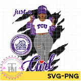 Texas Christian University "Just A Girl" (SVG/PNG)