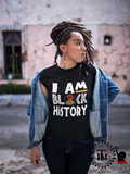 Black History Tee - I Am Black History "Black Afro Woman"