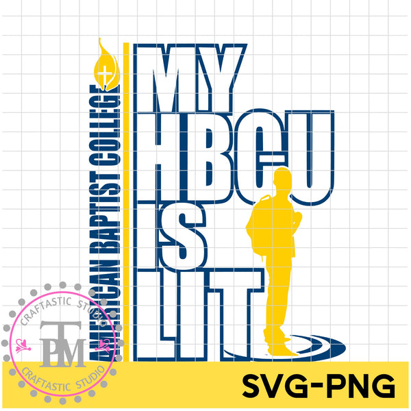 Male Backpack my HBCU is LIT "American Baptist College" (SVG/PNG)