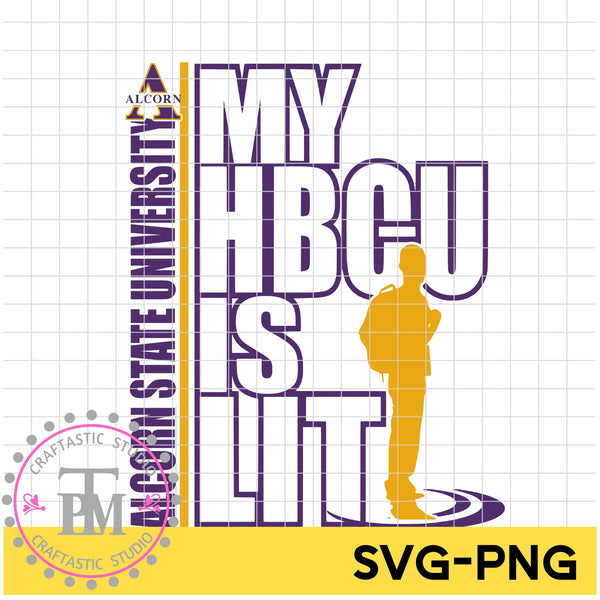 Male Backpack my HBCU is LIT "Alcorn State University" (SVG/PNG)