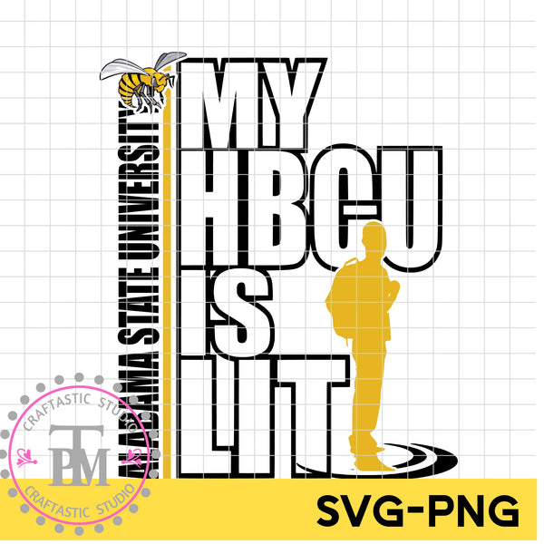 Male Backpack my HBCU is LIT "Alabama State University" (SVG/PNG)