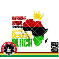 Awesome Loving Amazing Beautiful Black Africa (SVG/PNG/JPG)