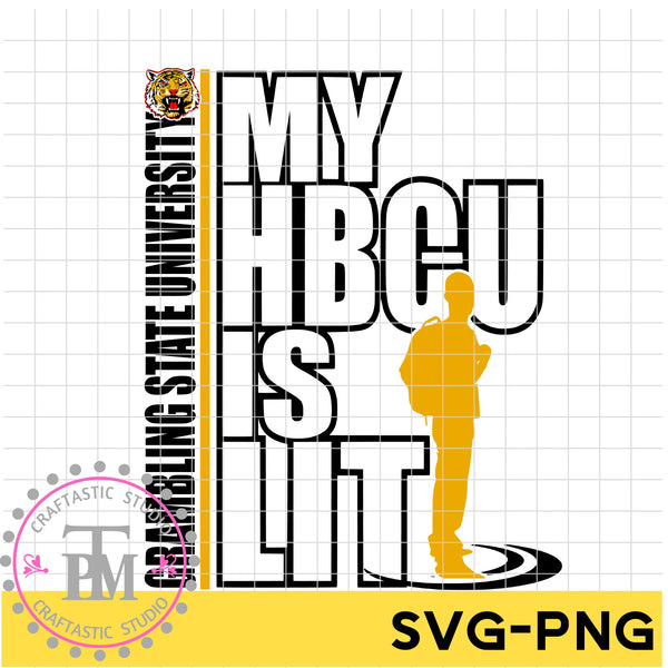 Male Backpack my HBCU is LIT " Grambling State University" (SVG/PNG)