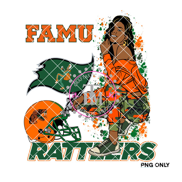 HBCU Florida A&M University Girl  (PNG ONLY)