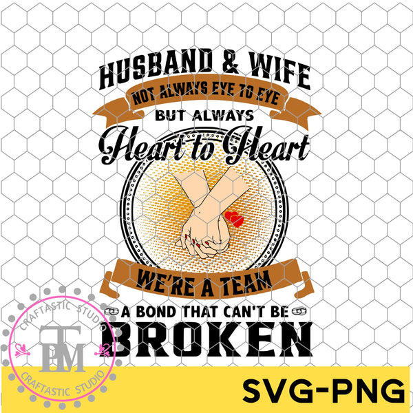 Husband & Wife Heart to Heart Hands Gold (SVG/PNG)