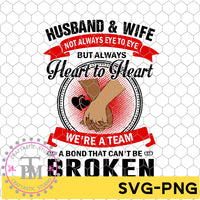 Husband & Wife Heart to Heart Hands Red/Black (SVG/PNG)