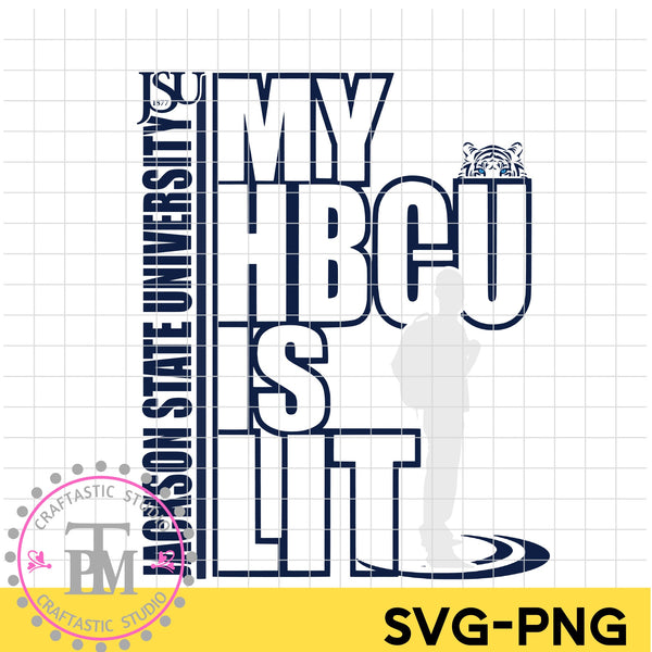 Male Backpack my HBCU is LIT "Jackson State University" (SVG/PNG)