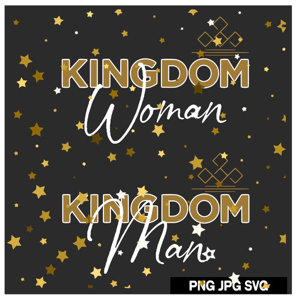 Kingdom Man / Kingdom Woman (SVG/PNG) includes 8 mock up