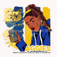 HBCU NCA&T Girl Hoodie  (PNG ONLY)