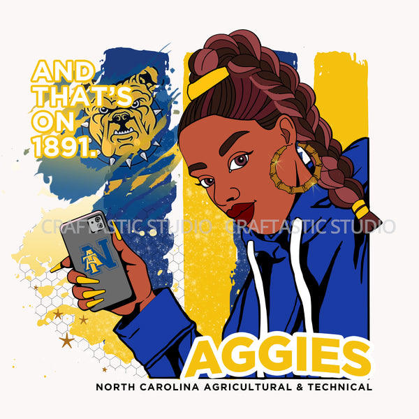 HBCU NCA&T Girl Hoodie  (PNG ONLY)