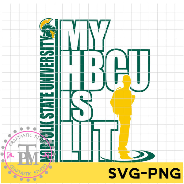 Male Backpack my HBCU is LIT " Norfolk State University" (SVG/PNG)