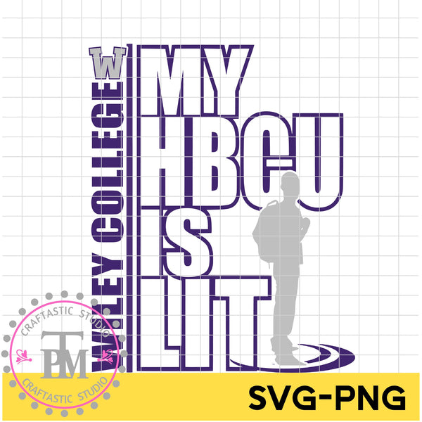 Male Backpack my HBCU is LIT "Wiley College" (SVG/PNG)