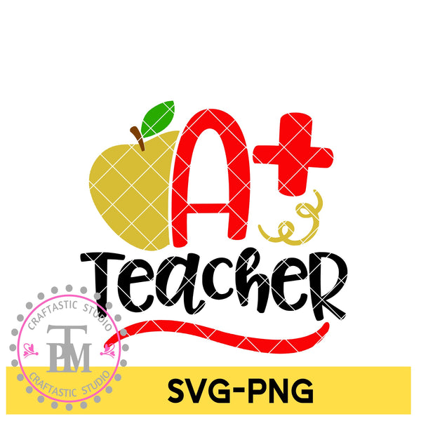 A+ Teacher Gold Apple (SVG/PNG)