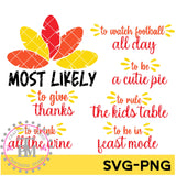 Most Likely "Thanksgiving" (SVG/PNG) includes mock up