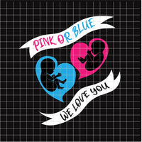 Pink or Blue Heart Gender Reveal (SVG/PNG)